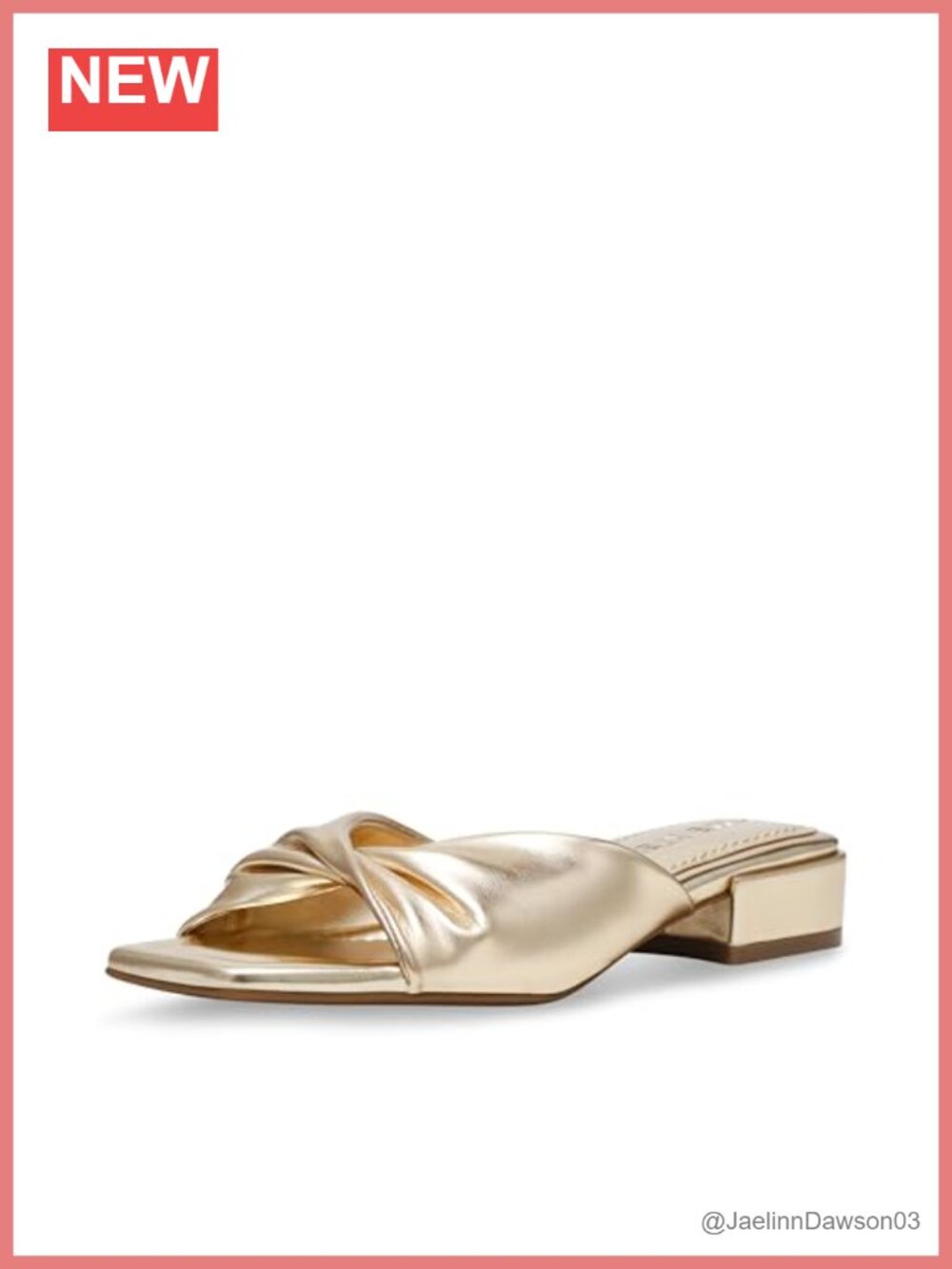 Anne Klein Lorena Women's Heeled Sandals Block Heel Square Toe Faux Leather